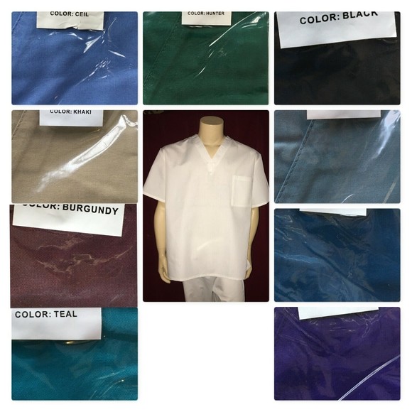 Set of 5 - 5XL PRISM Men Women Medical Nursing Uniform 1 Pocket V-Neck Scrub Top - Picture 1 of 9
